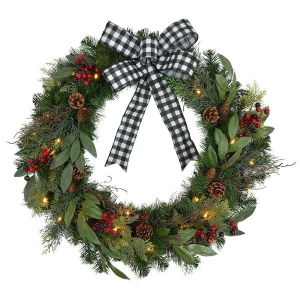 Platinum Celebrations 30 in. D LED Prelit Warm White Wreath DBCSWR-30BO-WWA - main